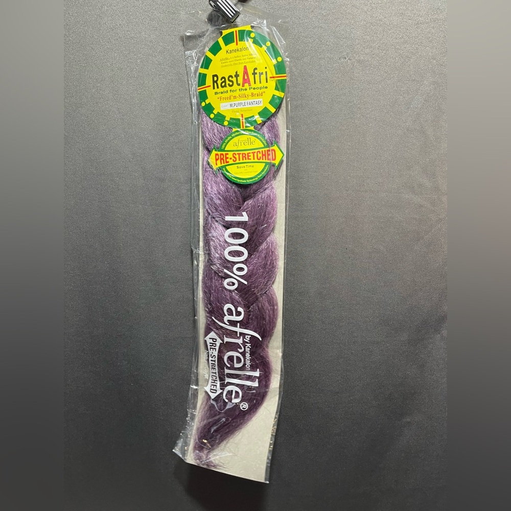 RastAfri - Kanekalon - Afrelle - Pre-stretched - M Purple Fantasy - NWT